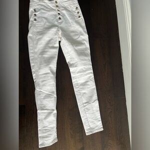 J Brand High Rise Buttons White Jeans